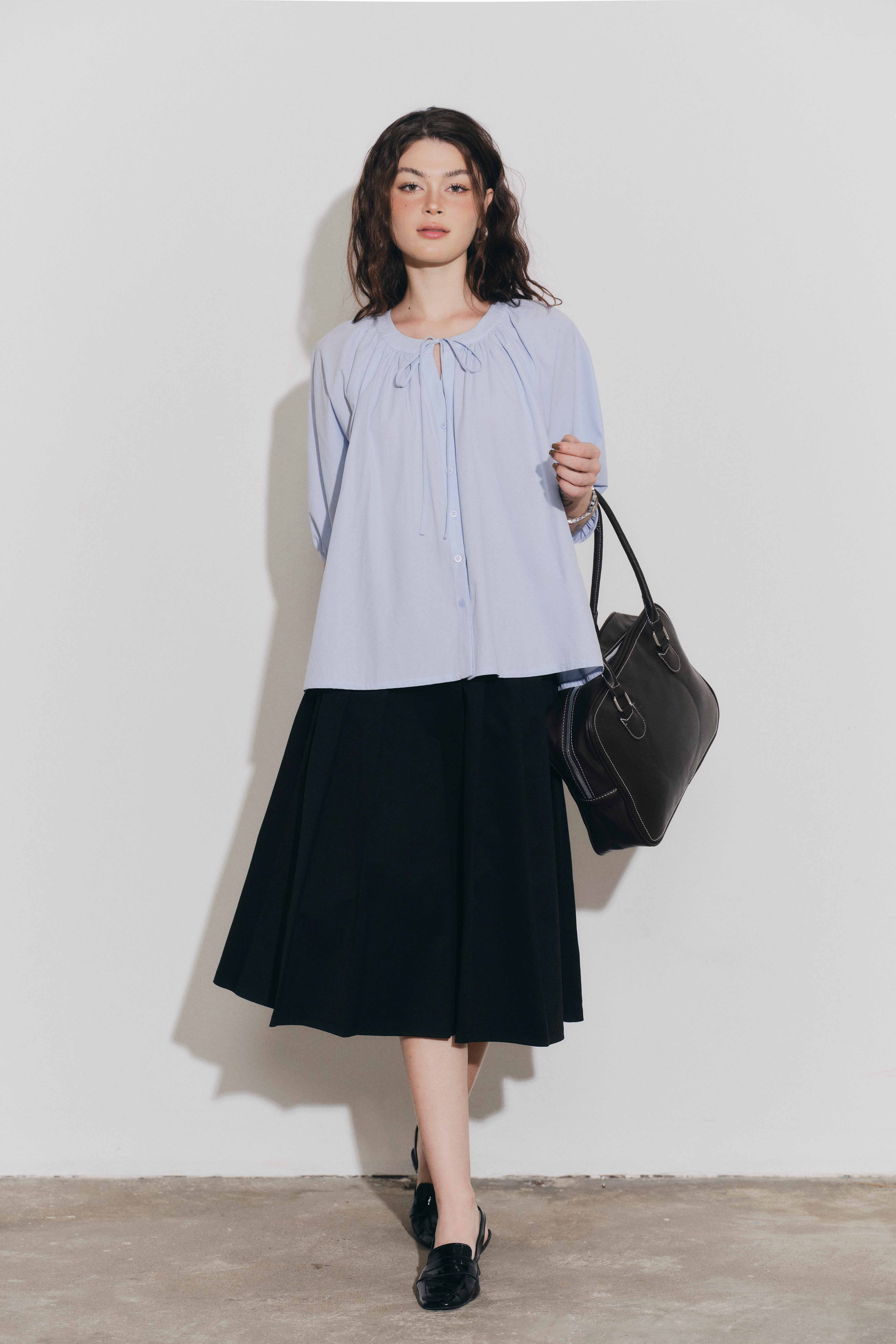 DOTTIE - Áo tay phồng rút nhún cổ - T1135