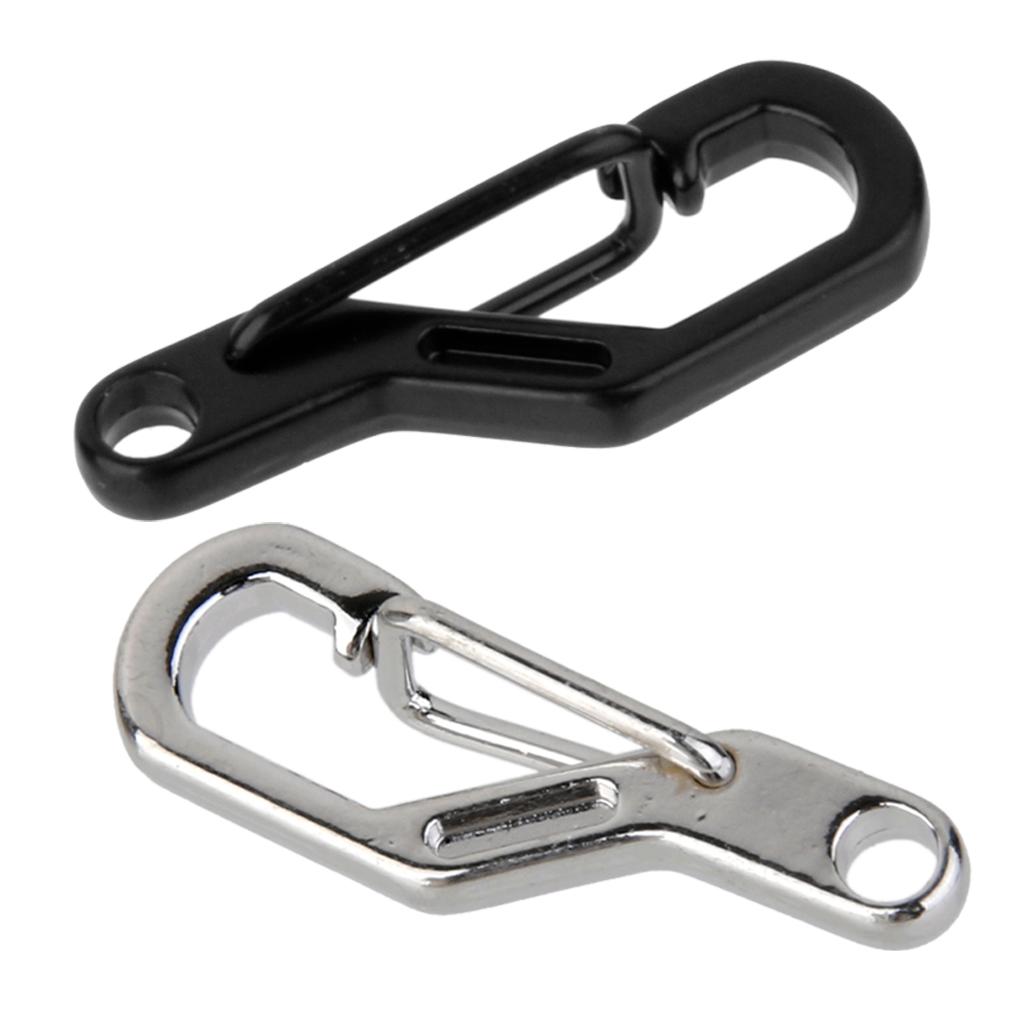 5pcs D Ring Climbing Hanging Buckle Snap Keychain Carabiners - Silver