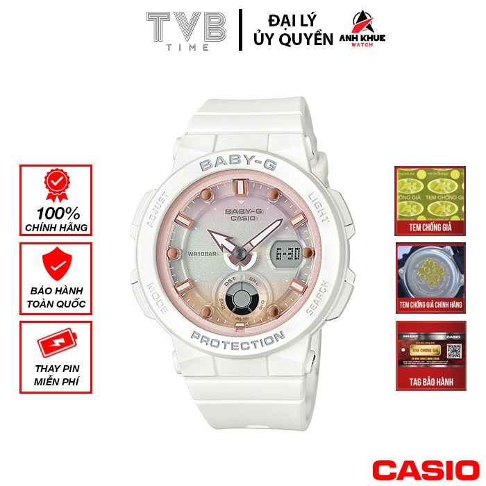 Đồng hồ nữ dây nhựa Casio Baby-G chính hãng BGA-250-7A2DR