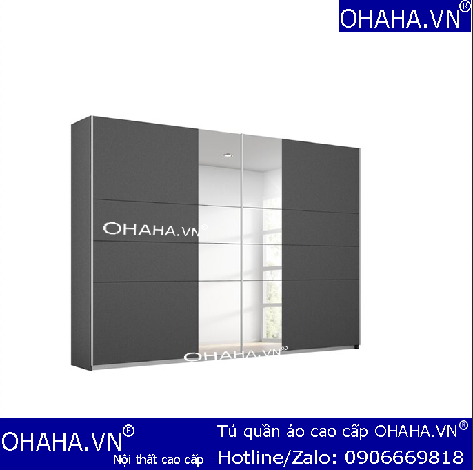 Tủ quần áo gỗ cao cấp 1017-OHAHA 2 cánh lùa cỡ đại