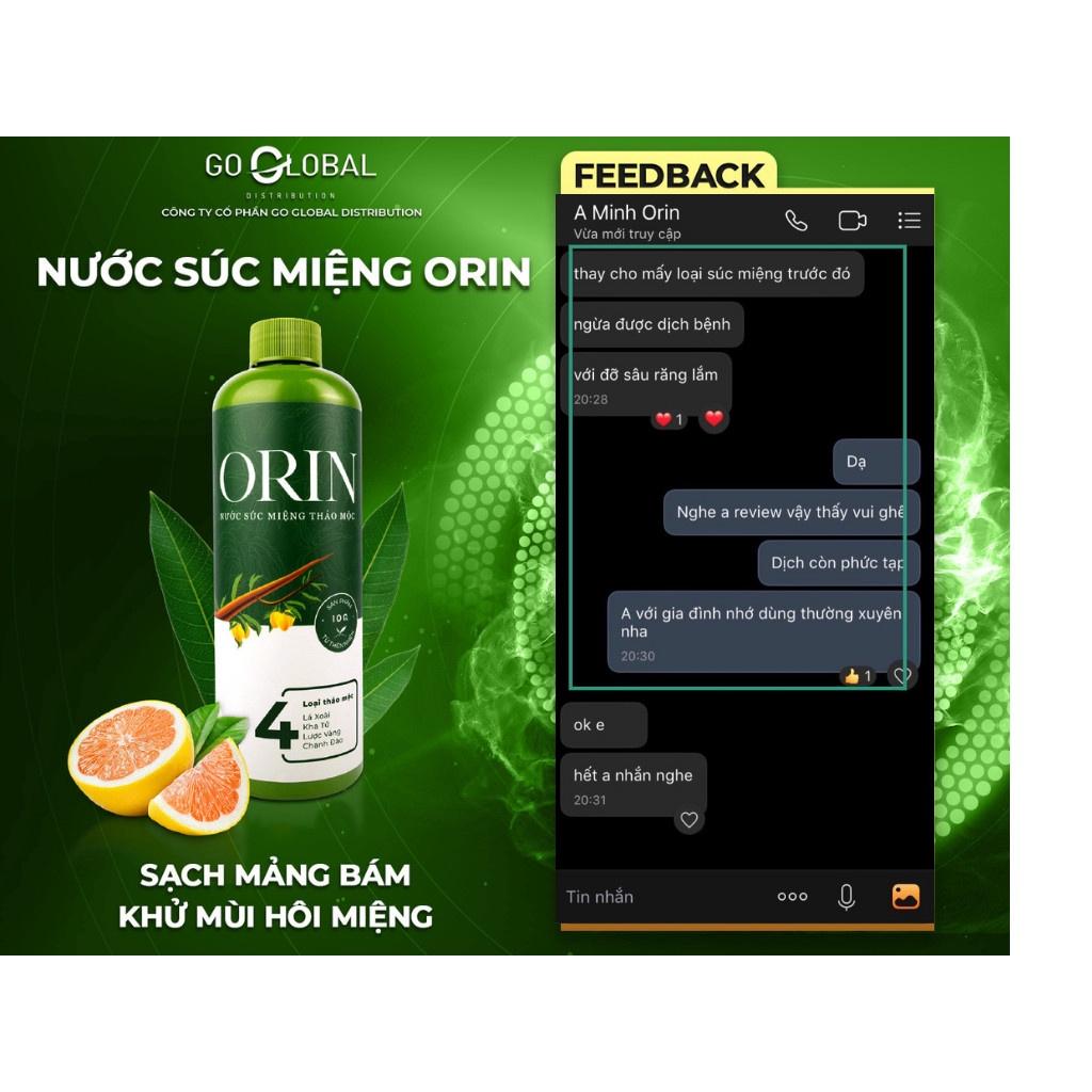 Combo 2 chai Nước Súc Miệng Thảo Mộc Orin (250ml) ngừa sâu răng, kháng khuẩn, tan mảng bám