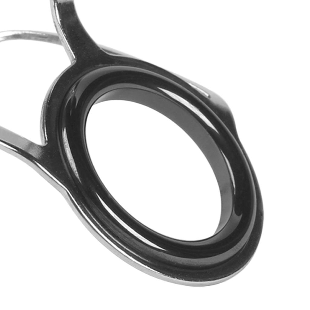 10pcs Ceramic Ring  Fishing Rod Guide Tangle Free Stainless Steel Frame