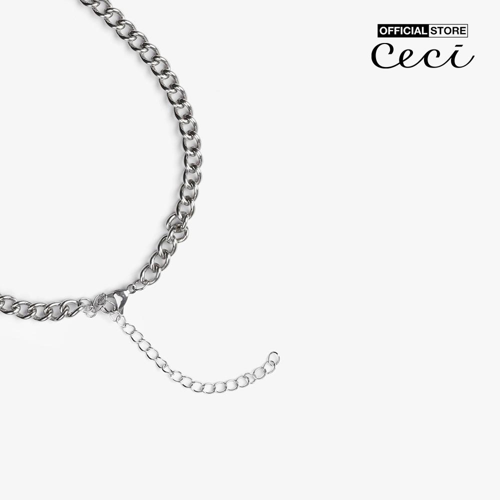CECI - Dây chuyền nữ chuỗi xích phối mặt trái tim đính đá thời trang CC4-01000170-13