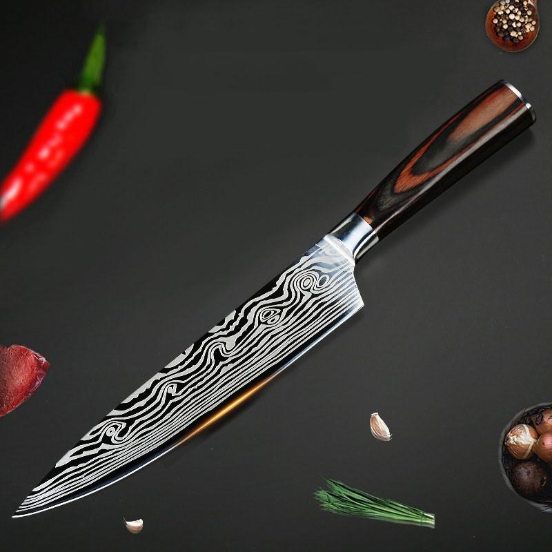 DAO - DAO BẾP NHẬT BẢN THÁI LÁT UTILITY THÉP DAMASCUS MÃ LDT1 nt 234654467856