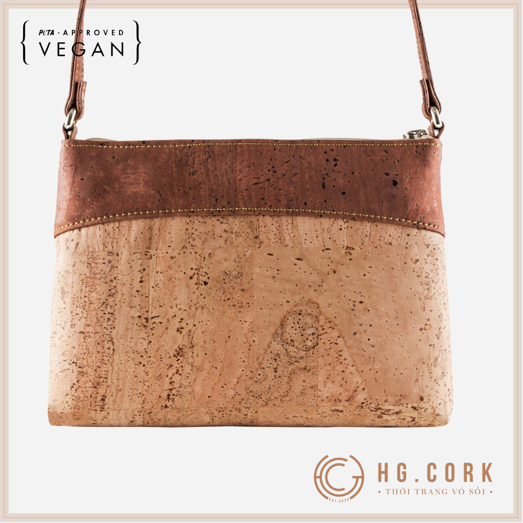 Túi Đeo Chéo Nữ Cao Cấp - CROSSBODY PURSE - HGcork Corkor CK158 - Vật liệu da cork thực vật thuần chay - Sản phẩm Handmade, Sản xuất tại Bồ Đào Nha