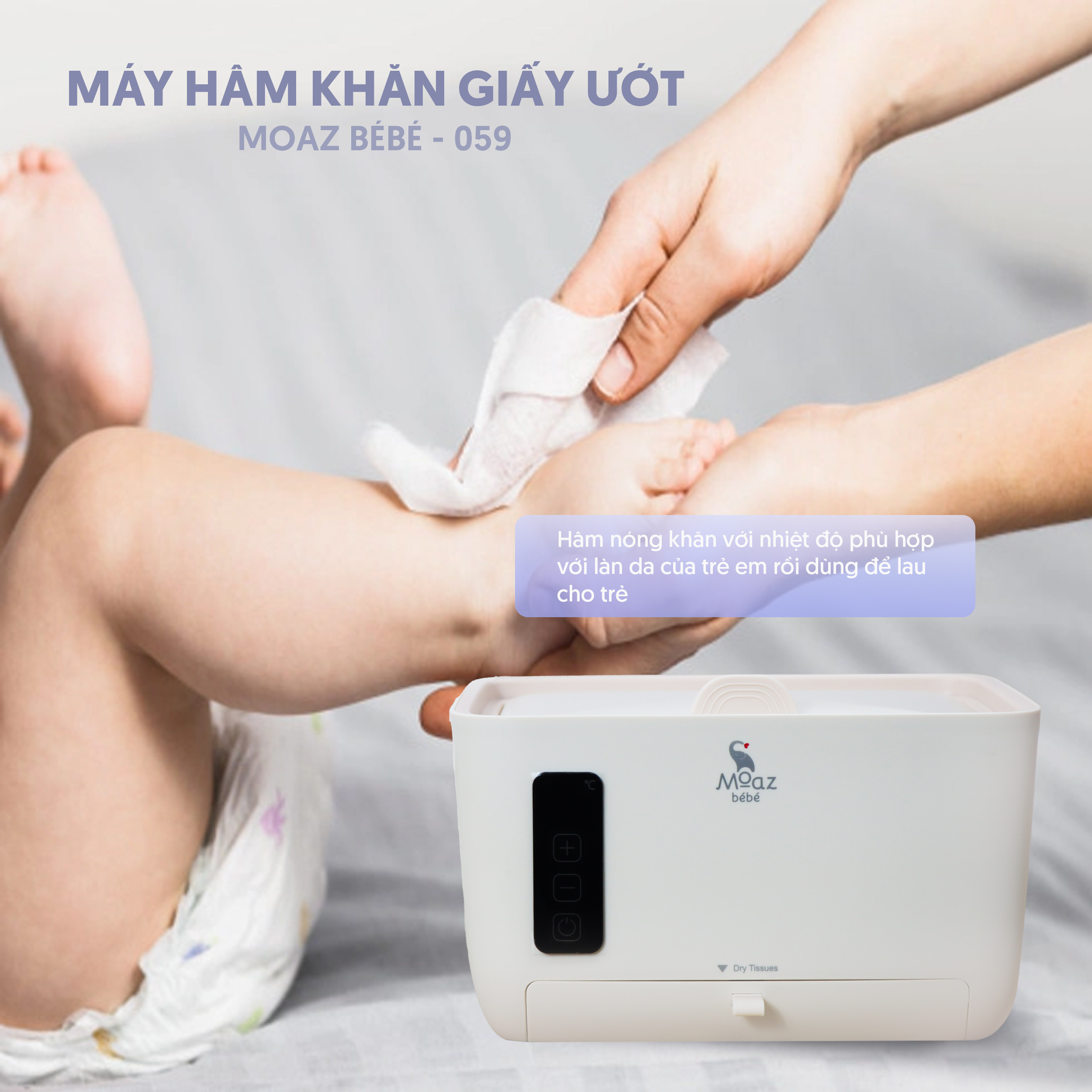 Máy Hâm Ấm Giấy Ướt Moaz BéBé MB–059