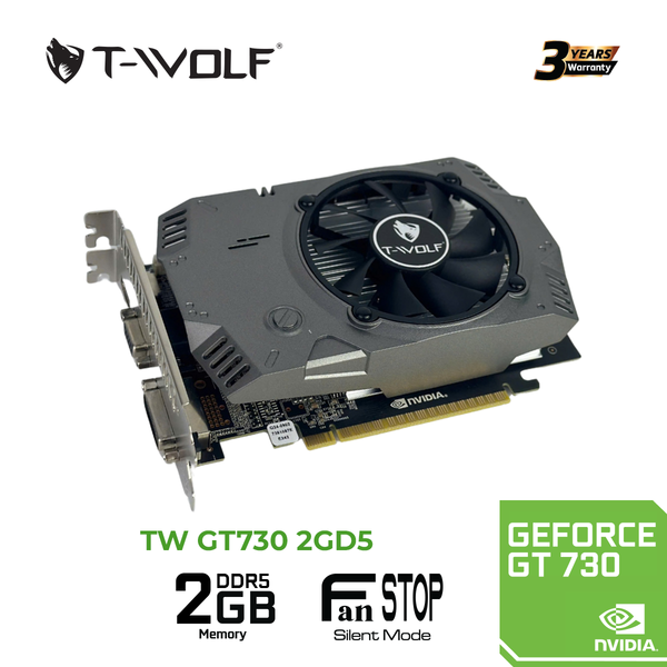 VGA T-WOLF TW-GT730 2G D5 (GT730/2GB/GDDR5/128bit/HDMI-VGA-DVI/1Fan) - Hàng Chính Hãng