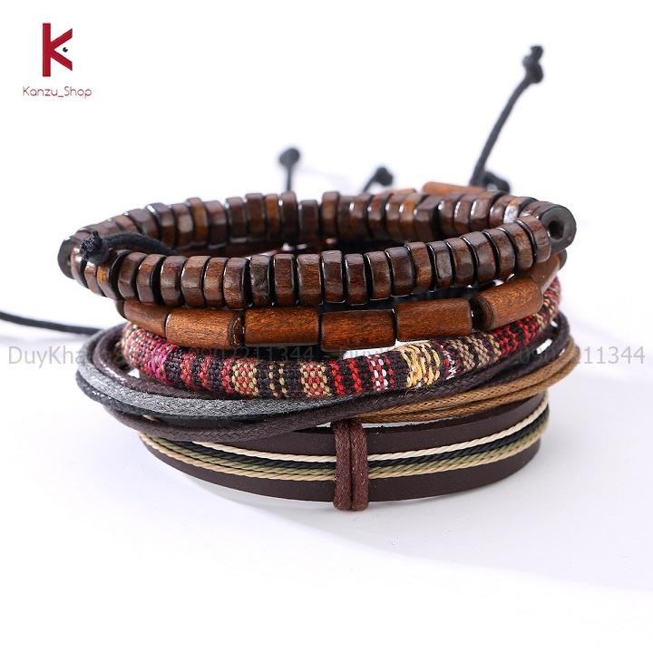 Vòng đeo tay bằng da phong cách vintage thời trang dành cho nam nữ mã VT06