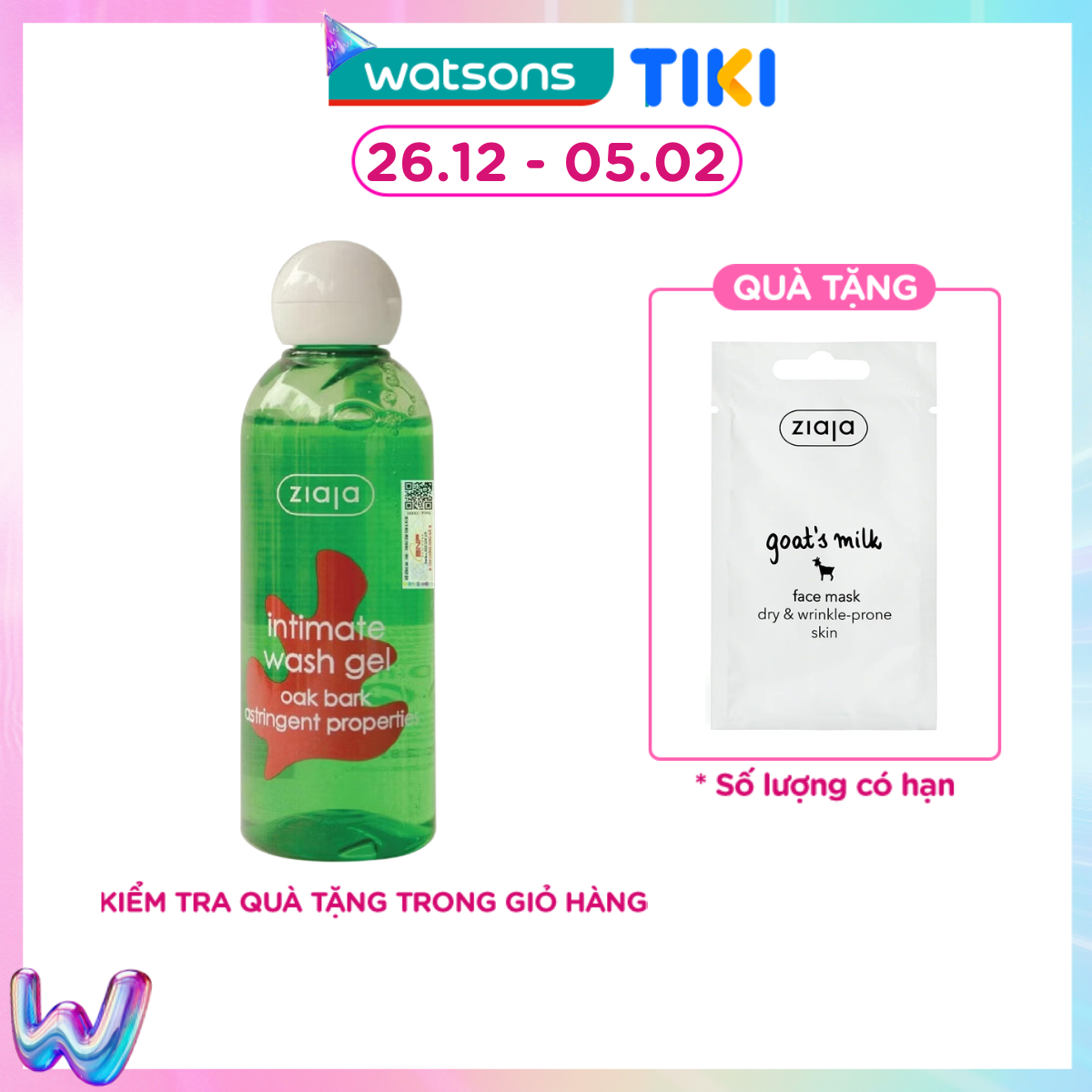 Dung Dịch Vệ Sinh Ziaja Vỏ Sồi Intimate Wash Gel Oak Bark Astringent Properties 200ml