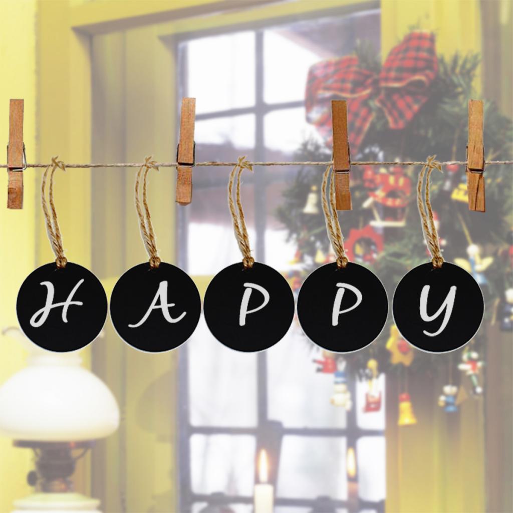 40x Mini Chalkboard Hanging Blackboard Message Board Double Sided Label Tags