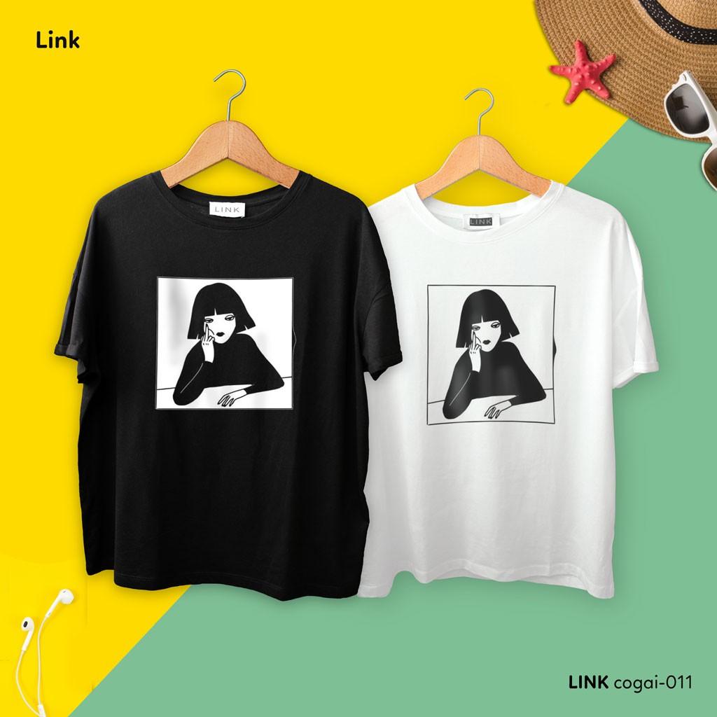 Áo thun tay lỡ hình CÔ GÁI Unisex