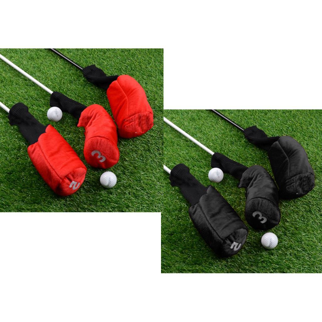 6pcs Golf Club Head Cover Long Neck Sleeve for Wood Driver Club Accessories