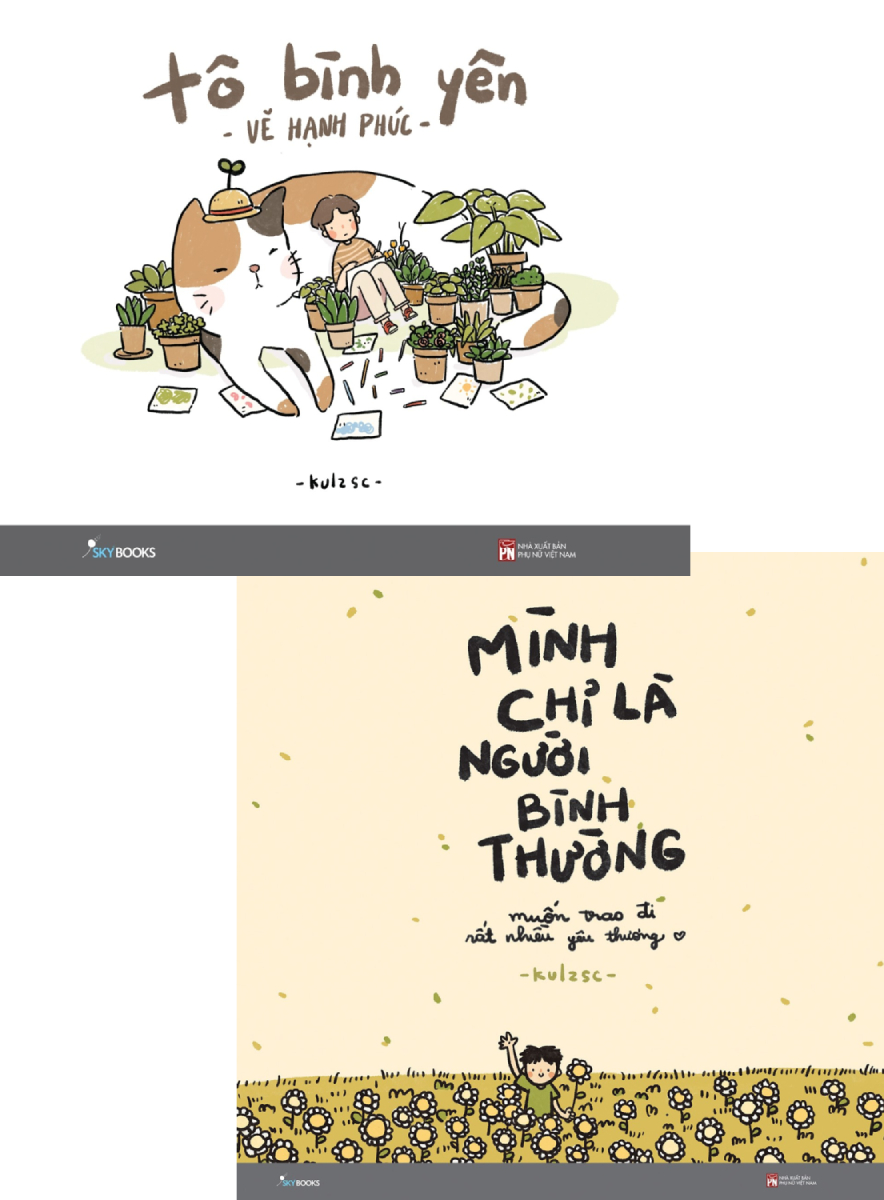 COMBO TÔ BÌNH YÊN VẼ HẠNH PHÚC + MÌNH CHỈ LÀ NGƯỜI BÌNH THƯỜNG _AZ