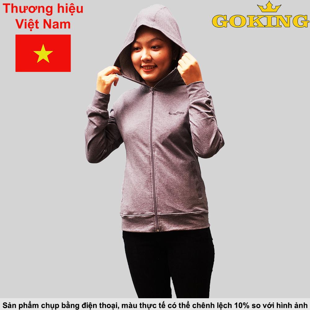 Áo khoác nữ chống nắng GOKING vải da cá 100% cotton dày, công nghệ Nhật Bản thoáng khí