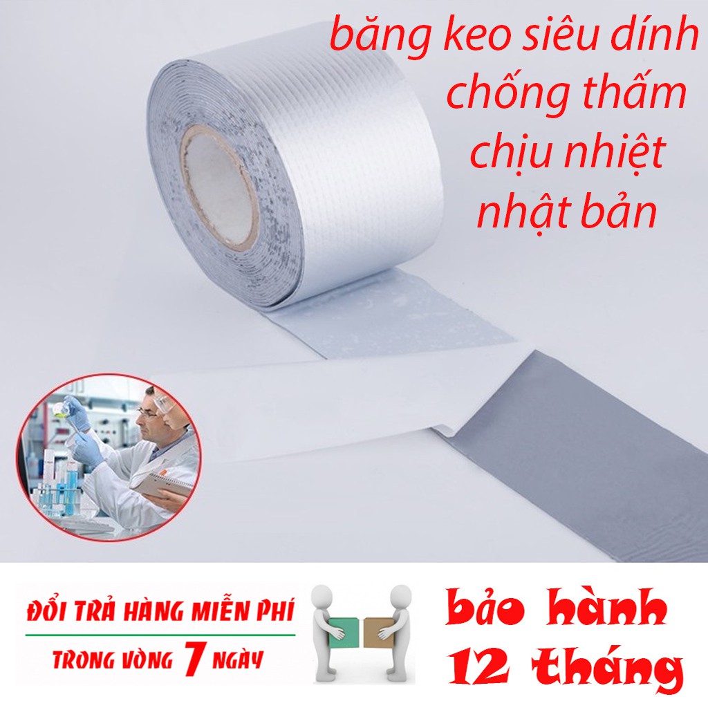 Băng keo chống thấm, chống dột, vá mái tôn trần nhà - Miếng vá dán bể bơi, phao bơi, đồ chơi bơm hơi, các vết rạn xô chậu nhựa đa năng cho gia đình công nghệ Nhật Bản siêu dính