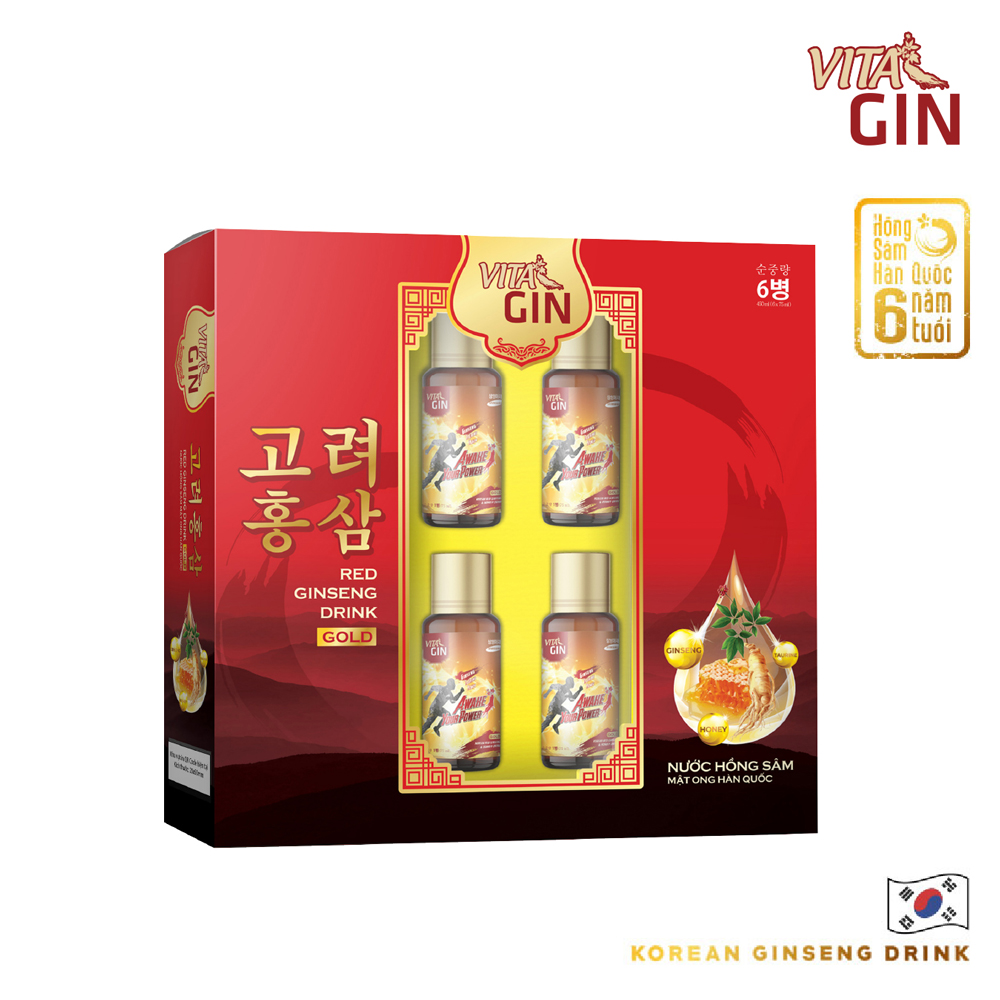 Nước Hồng Sâm Hàn Quốc VITAL GIN GOLD (6 chai x 75ml)