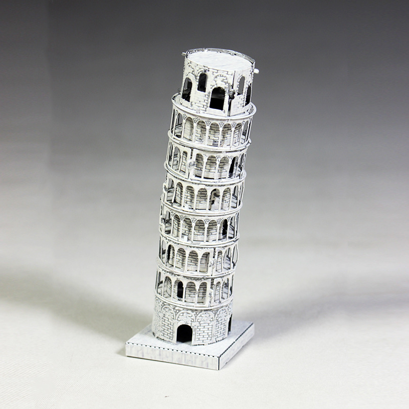 Mô hình thép 3D tự ráp tháp nghiêng Pisa màu