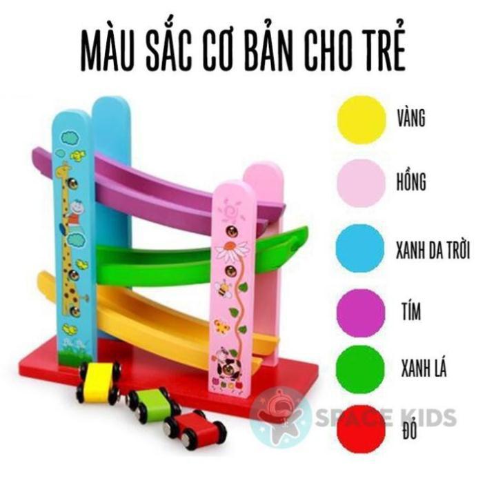 Đồ chơi gỗ cho bé Mô hình cầu trượt ô tô bằng gỗ cho bé vui chơi vận động 