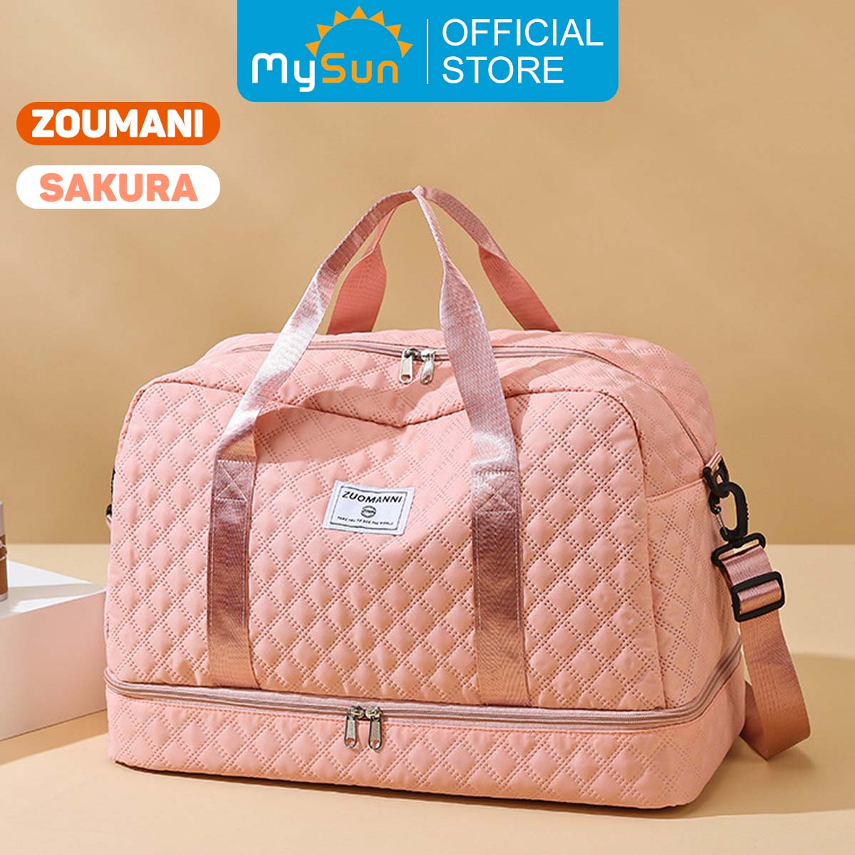 Túi du lịch 2 tầng chống nước cỡ lớn xác tay siêu nhẹ cho nam nữ chính hãng MySun Zoumani