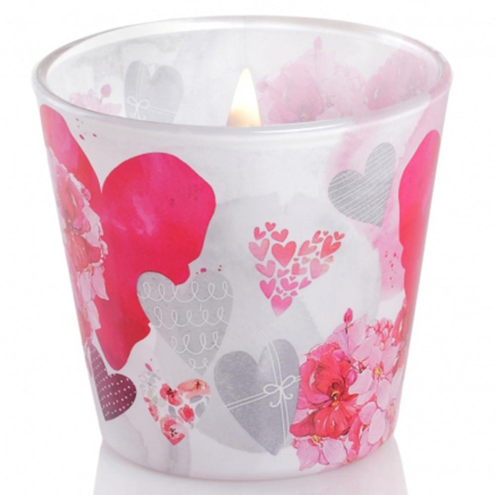 Ly nến thơm tinh dầu Bartek Flowers' Hearts 115g QT00669 - hoa păng xê, nến trang trí, thơm phòng, thư giãn, hỗ trợ khử mùi (giao mẫu ngẫu nhiên)