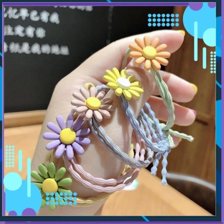 Dây buộc tóc trang trí hoa cúc trẻ trung cho nữ