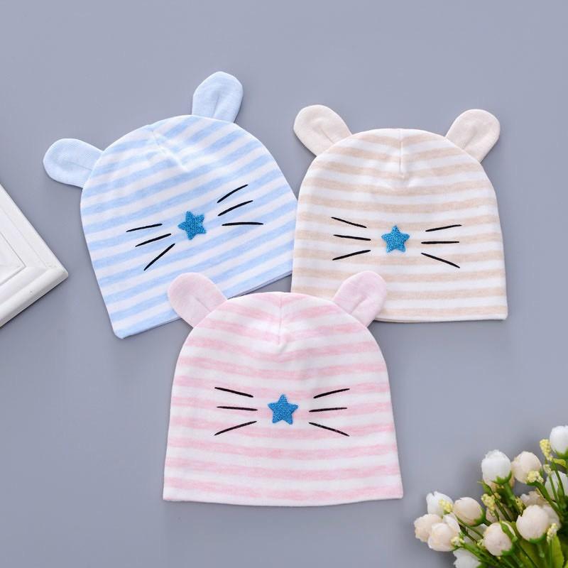 Mũ nón cotton sơ sinh nhiều mẫu cho bé từ 0-12 tháng tuổi