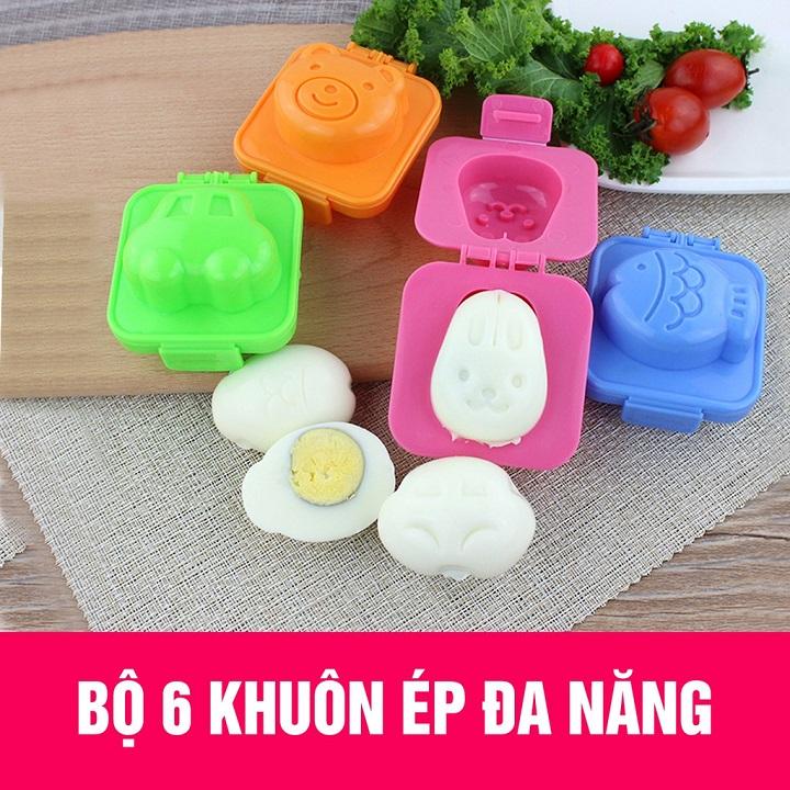 Bộ 6 khuôn ép cơm ép trứng ép bánh dễ thương cho bé - GDHN Loại Tốt