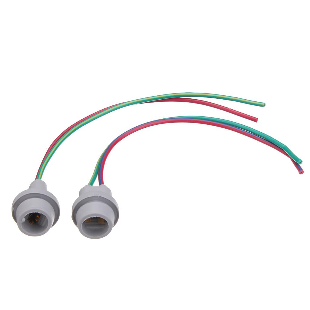 2x T10 W5W LED Extension Adapters Socket Plug with 2 Pigtail Wiring Harness