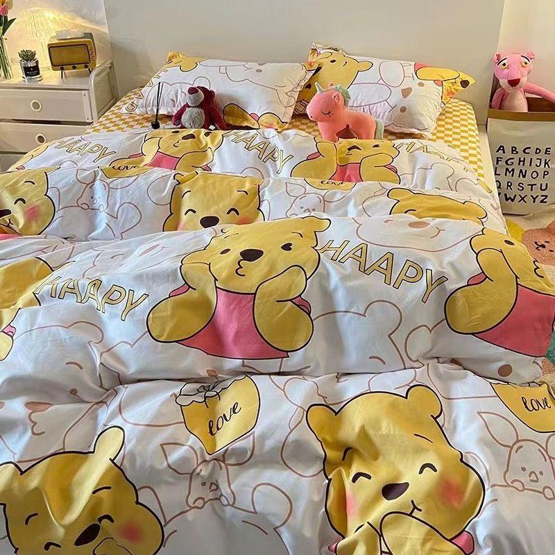 Bộ chăn ga gối cotton poly QUY BEDDING phong cách Hàn Quốc.