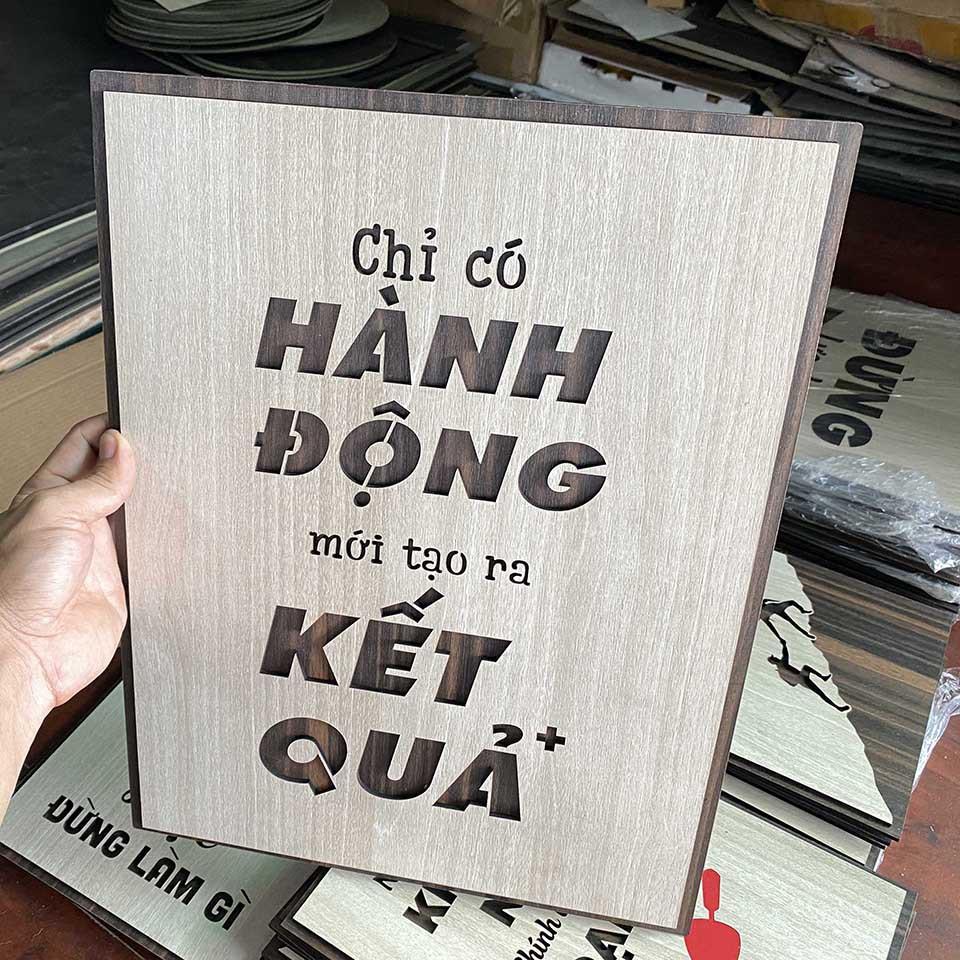 Tranh gỗ tạo động lực TBIG033 - &quot;Chỉ có hành động mới tạo ra kết quả