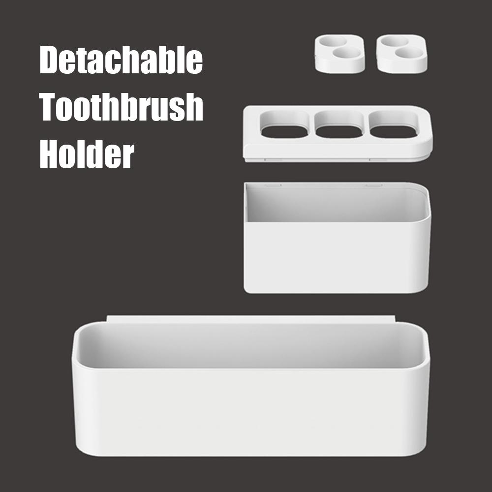 Giá đỡ bàn chải đánh răng, có rãnh thoát nước, có mặt dính phía sau siêu tiện lợi