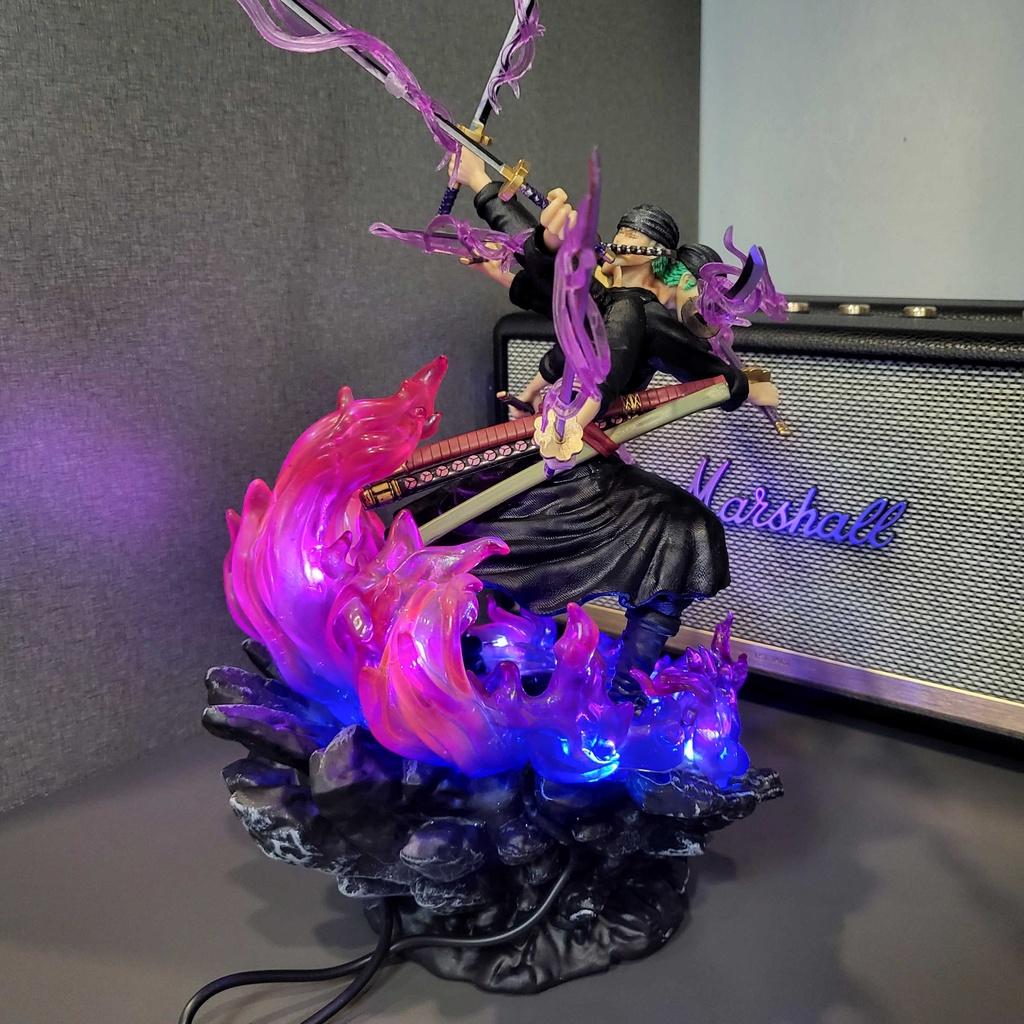 Mô hình Zoro Asura chín kiếm ba đầu 38 cm có LED - One Piece