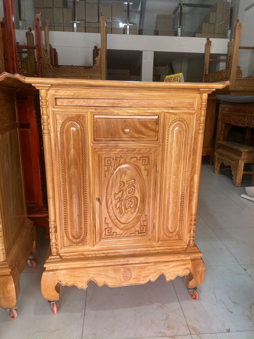 Tủ thờ gỗ gõ đỏ ngang 1m27-1m54