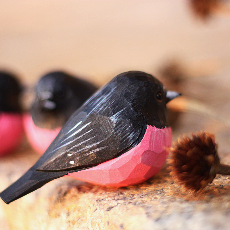 Tượng Chim Gỗ Pink Robin