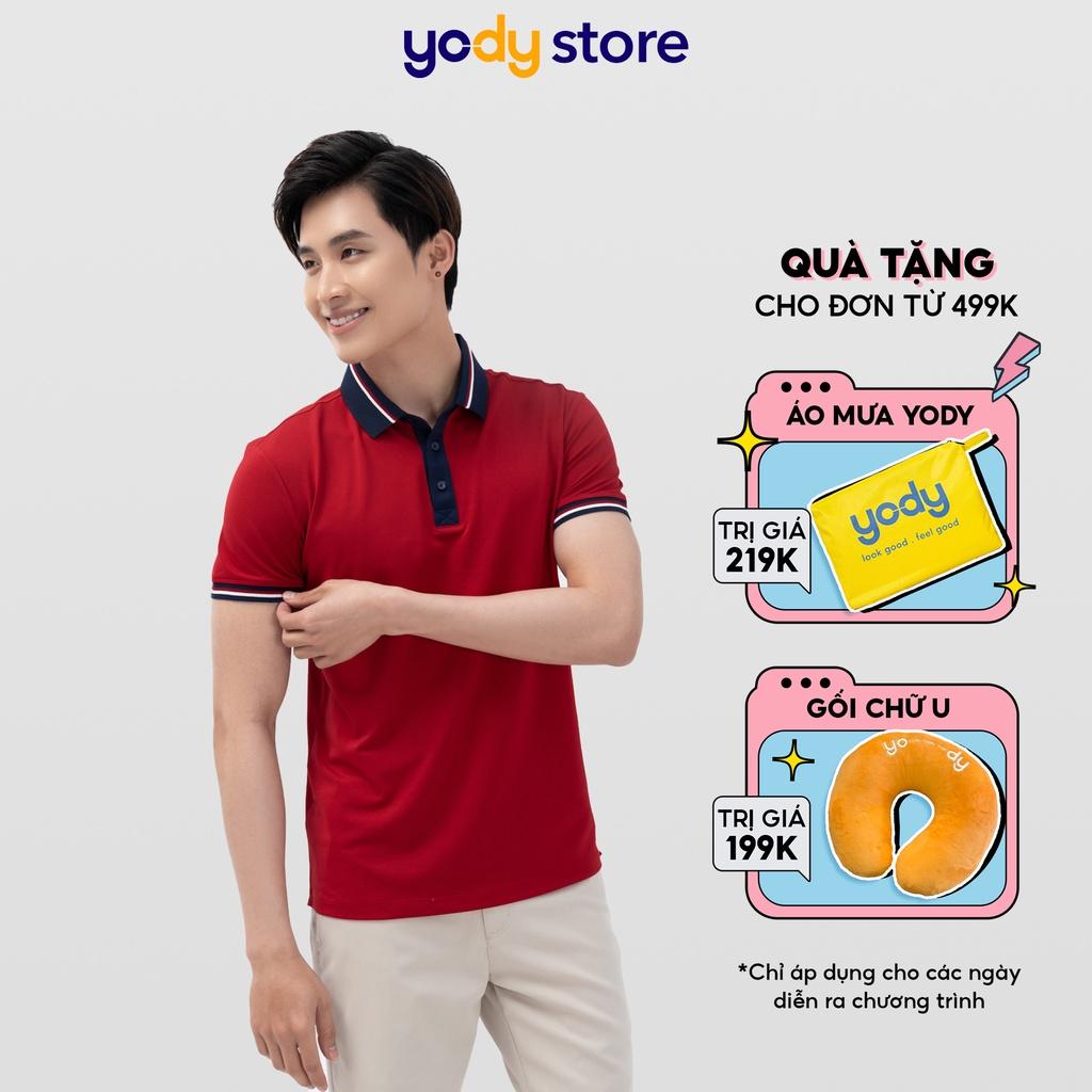 Áo polo YODY nam thun coolmax áo phong thoáng mát bo cổ phối màu APM5181