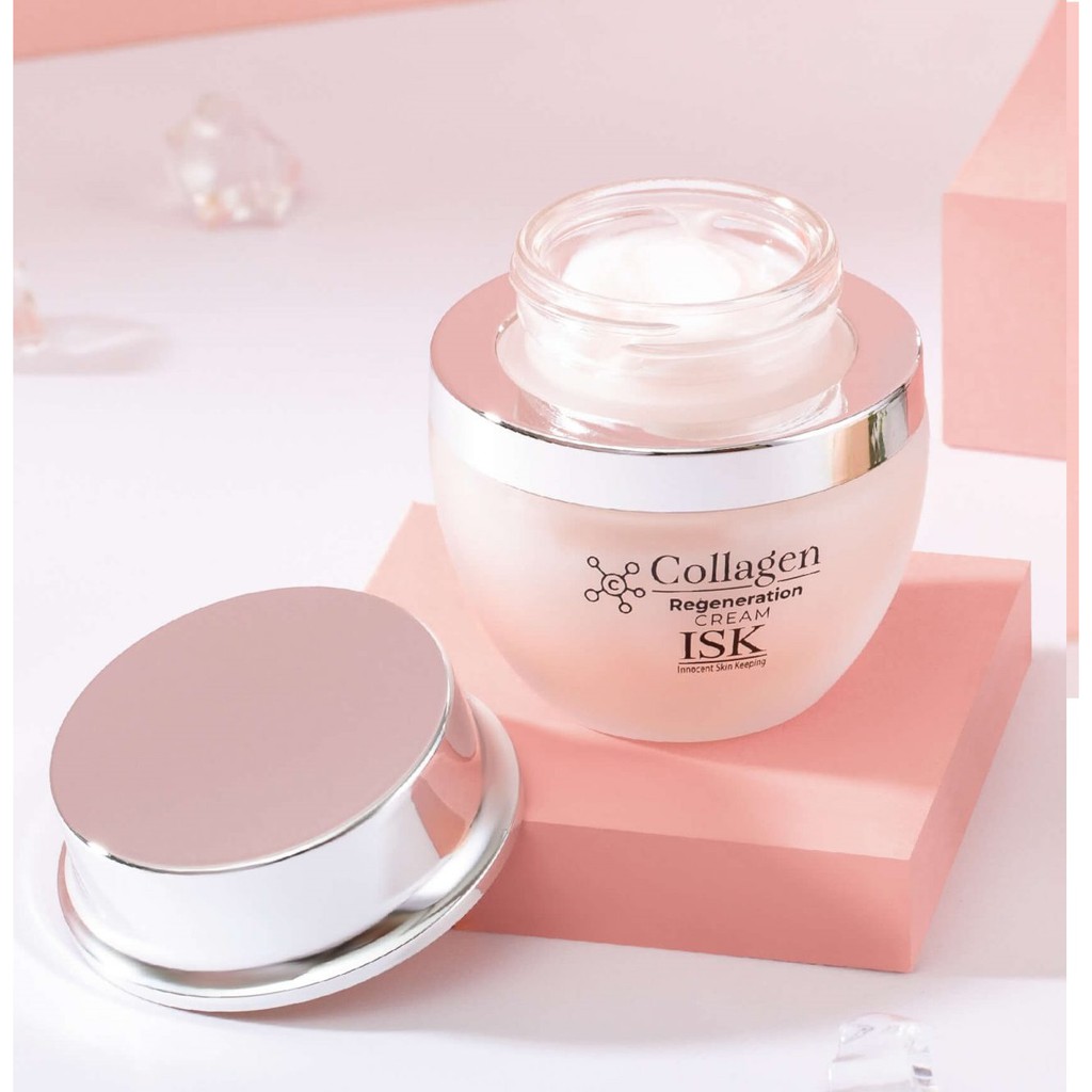 Kem Dưỡng Săn Chắc Và Làm Trắng Da ISK Collagen Regeneration Cream 55g + Tặng Kèm 1 Mặt Nạ Dưỡng Da ISK Mask 23g Bất Kỳ