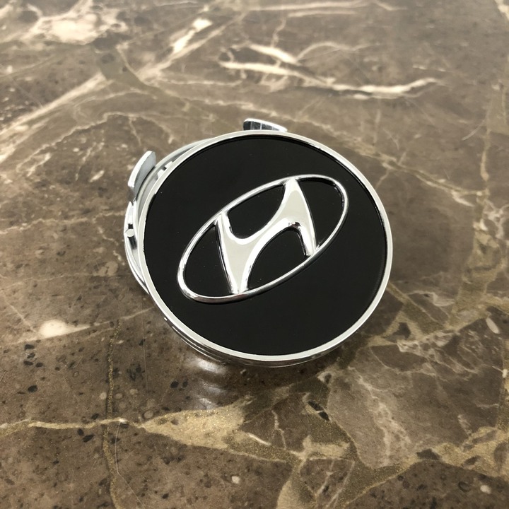 01 chiếc Logo chụp mâm, ốp lazang bánh xe dành cho ô tô Hyundai HY-60, Kích thước đường kính 60mm