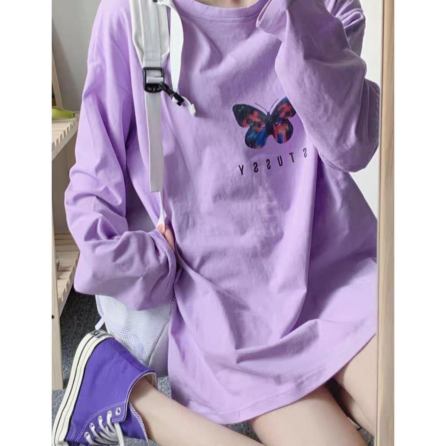 Áo Thun Tay Dài Dáng Rộng In Hình Long Tee Unisex - MM