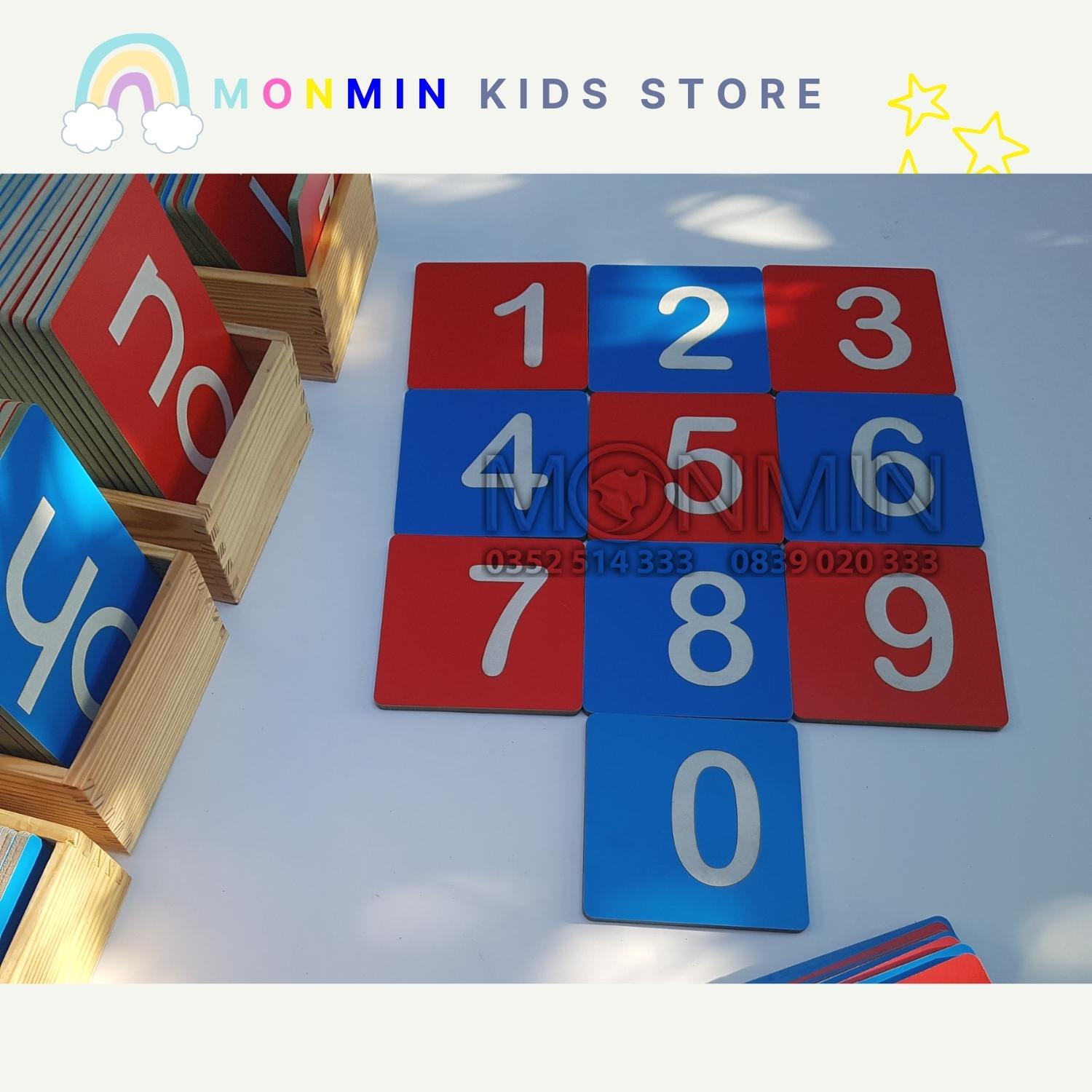 Bộ 10 Số nhám MONMIN (Montessori Sandpaper Numbers)
