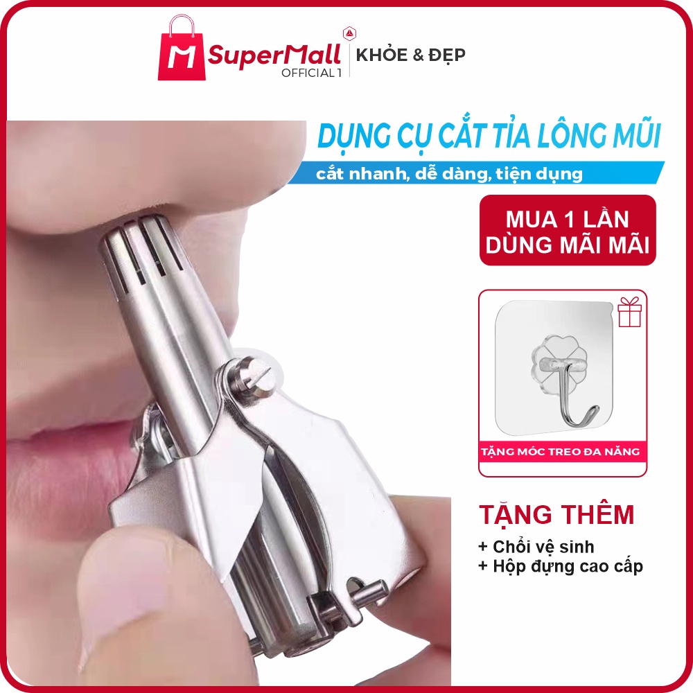 Dụng cụ cắt tỉa lông mũi bằng thép không rỉ cao cấp, tiện dụng, cắt nhanh lưỡi bén không đau, kèm hộp đựng