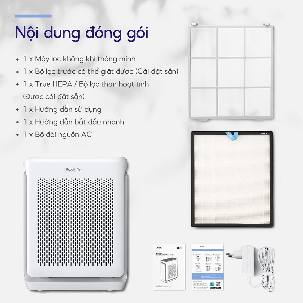 Máy Lọc Không Khí Levoit Vital 200S 88m2 | Khử Mùi Diệt Khuẩn | Hút Lông Thú Cưng Cực Mạnh | Hàng Chính Hãng