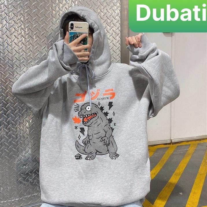 ÁO KHOÁC NỈ HOODIE KHỦNG LONG 3 MÀU NAM NỮ CHẤT VẢI MỊN DÀY PHONG CÁCH HÀN QUỐC- DUBATI FASHION