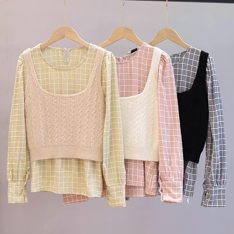Áo Gile Len Vặn Thừng Croptop 2 Dây Mặc Rời Hoặc Mix Sơ Mi Cardigan