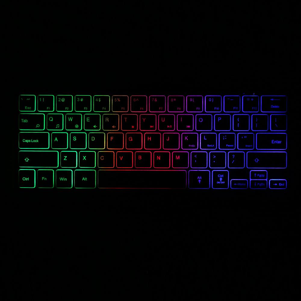 Portable Wired 64-key Keyboard Compact Film Keypad Lightweight Backlit Keyboard One Lighting Mode Plug N Play