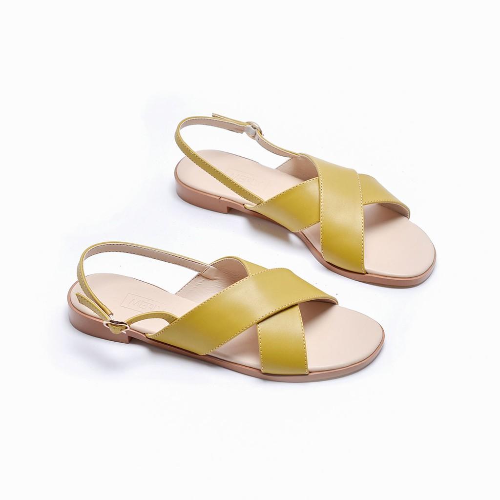 Giày sandal đế bệt quai chéo Merly 1213