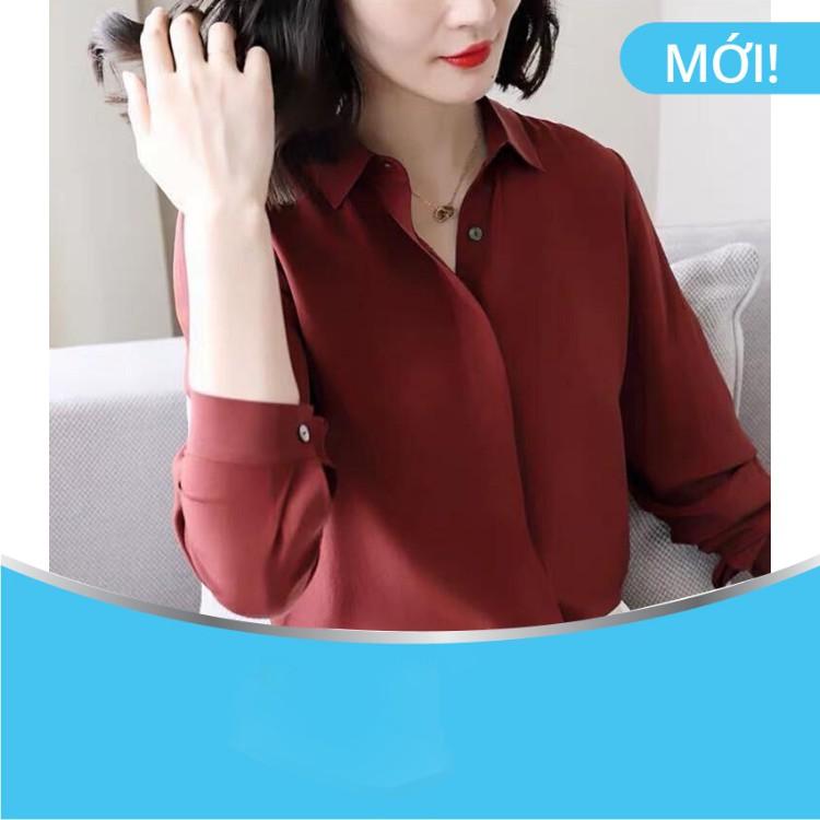 Áo Sơ Mi Nữ Trơn Dài Tay Cao Cấp PONIVA