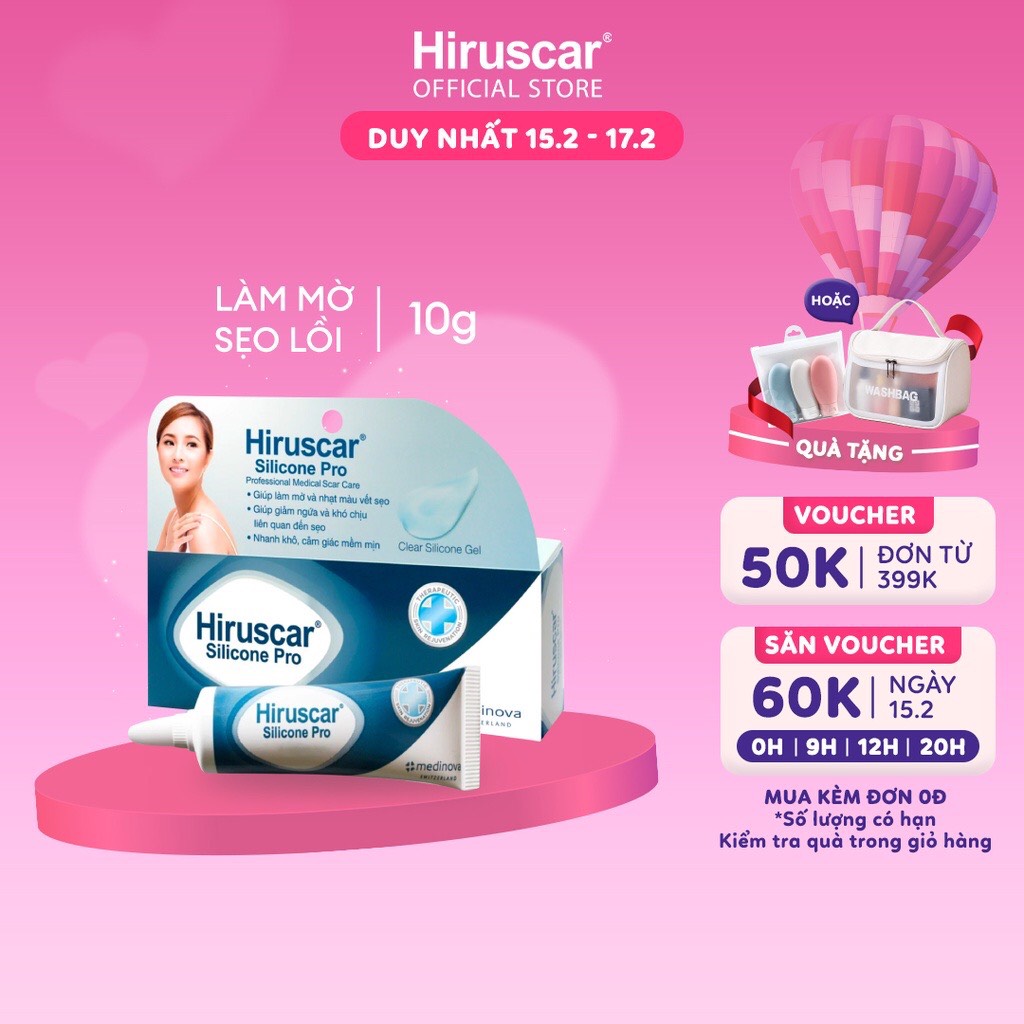 Gel Hỗ Trợ Trị Sẹo Mổ, To, Lồi Và Phì Đại Hiruscar Silicone Pro 10G