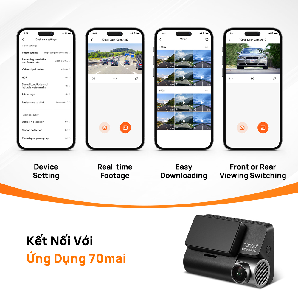 Camera Hành Trình Sothing 70mai Dash Cam A810 4K- Hàng chính hãng