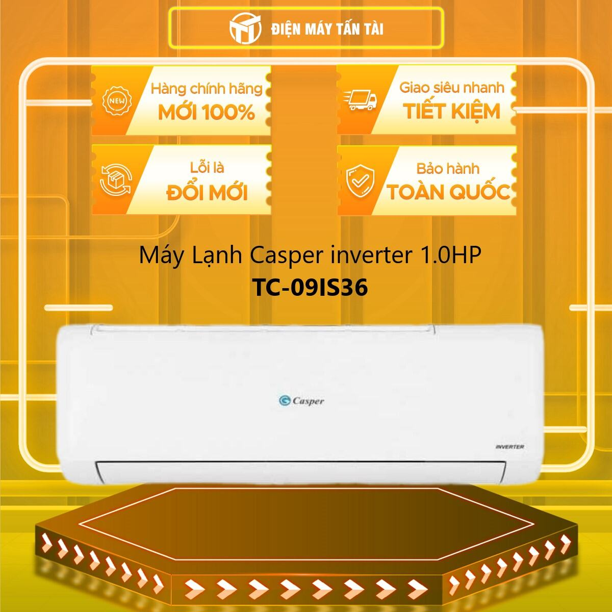 Máy lạnh Casper inverter 1 HP TC-09IS36 - HÀNG CHÍNH HÃNG - CHỈ GIAO HCM