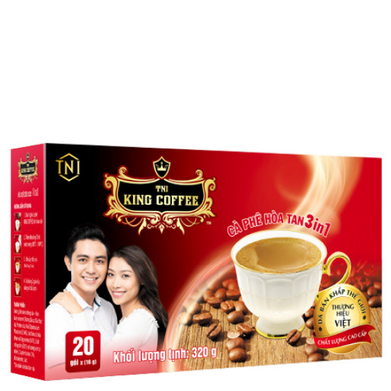 Cà Phê Hòa Tan 3IN1 KING COFFEE - Hộp 20 gói x 16g